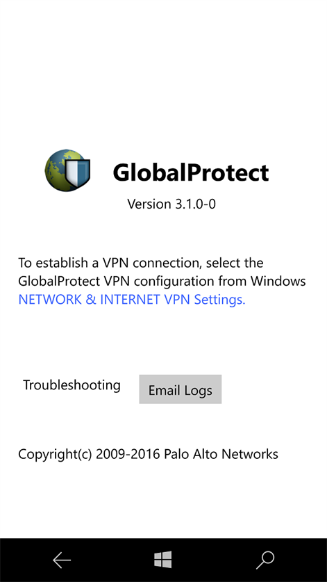 globalprotect vpn windows 10